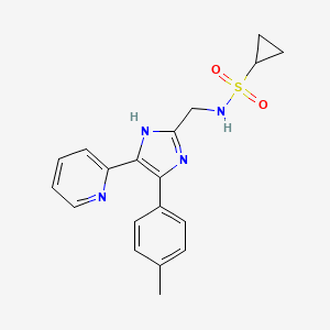 N-{[4-(4-methylphenyl)-5-pyridin-2-yl-1H-imidazol-2-yl]methyl}cyclopropanesulfonamide