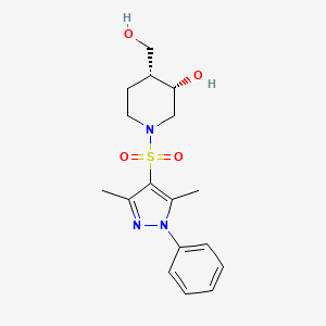 (3S*,4R*)-1-[(3,5-dimethyl-1-phenyl-1H-pyrazol-4-yl)sulfonyl]-4-(hydroxymethyl)-3-piperidinol