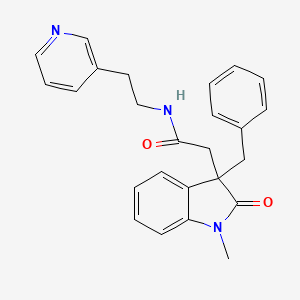 molecular formula C25H25N3O2 B5286443 2-(3-benzyl-1-methyl-2-oxo-2,3-dihydro-1H-indol-3-yl)-N-(2-pyridin-3-ylethyl)acetamide 