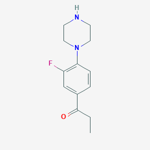 B5286453 1-[3-fluoro-4-(1-piperazinyl)phenyl]-1-propanone CAS No. 5934-32-7