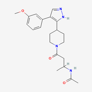 N-(3-{4-[4-(3-methoxyphenyl)-1H-pyrazol-5-yl]piperidin-1-yl}-1-methyl-3-oxopropyl)acetamide