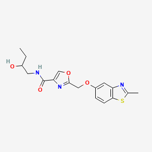 molecular formula C17H19N3O4S B5286467 N-(2-hydroxybutyl)-2-{[(2-methyl-1,3-benzothiazol-5-yl)oxy]methyl}-1,3-oxazole-4-carboxamide 