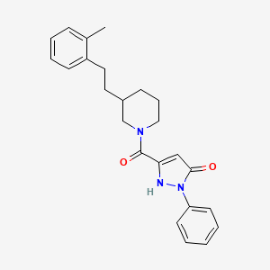 5-({3-[2-(2-methylphenyl)ethyl]-1-piperidinyl}carbonyl)-2-phenyl-1,2-dihydro-3H-pyrazol-3-one