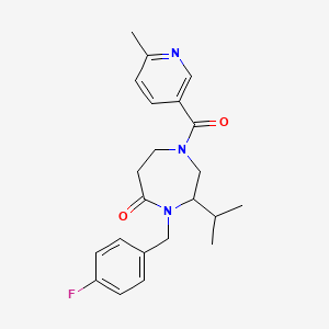 4-(4-fluorobenzyl)-3-isopropyl-1-[(6-methylpyridin-3-yl)carbonyl]-1,4-diazepan-5-one