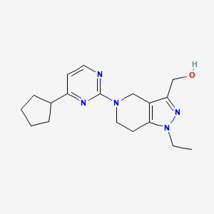 [5-(4-cyclopentylpyrimidin-2-yl)-1-ethyl-4,5,6,7-tetrahydro-1H-pyrazolo[4,3-c]pyridin-3-yl]methanol