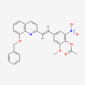 molecular formula C27H22N2O6 B5286562 4-{2-[8-(benzyloxy)-2-quinolinyl]vinyl}-2-methoxy-6-nitrophenyl acetate 