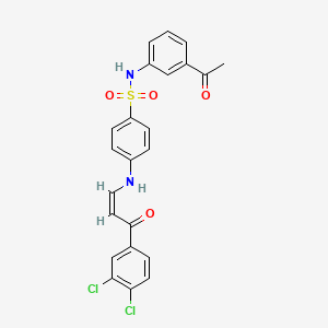 N-(3-acetylphenyl)-4-{[3-(3,4-dichlorophenyl)-3-oxo-1-propen-1-yl]amino}benzenesulfonamide