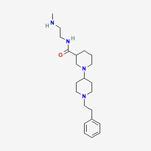 molecular formula C22H36N4O B5286587 N-[2-(methylamino)ethyl]-1'-(2-phenylethyl)-1,4'-bipiperidine-3-carboxamide 