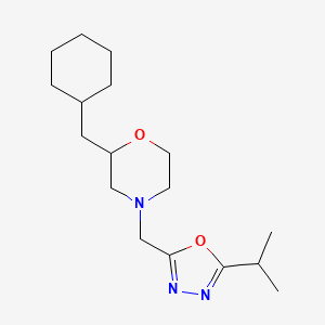 molecular formula C17H29N3O2 B5286655 2-(cyclohexylmethyl)-4-[(5-isopropyl-1,3,4-oxadiazol-2-yl)methyl]morpholine 