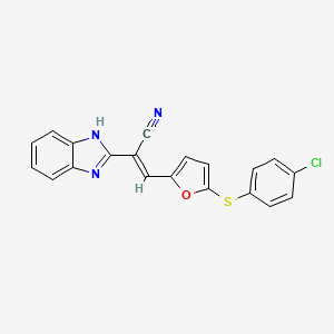 2-(1H-benzimidazol-2-yl)-3-{5-[(4-chlorophenyl)thio]-2-furyl}acrylonitrile