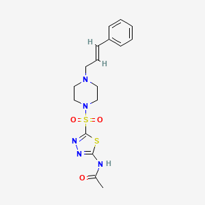 N-(5-{[4-(3-phenyl-2-propen-1-yl)-1-piperazinyl]sulfonyl}-1,3,4-thiadiazol-2-yl)acetamide