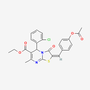 molecular formula C25H21ClN2O5S B5286735 ethyl 2-[4-(acetyloxy)benzylidene]-5-(2-chlorophenyl)-7-methyl-3-oxo-2,3-dihydro-5H-[1,3]thiazolo[3,2-a]pyrimidine-6-carboxylate CAS No. 312937-32-9