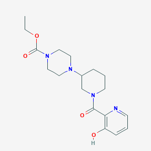 molecular formula C18H26N4O4 B5286744 ethyl 4-{1-[(3-hydroxy-2-pyridinyl)carbonyl]-3-piperidinyl}-1-piperazinecarboxylate 