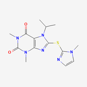 7-isopropyl-1,3-dimethyl-8-[(1-methyl-1H-imidazol-2-yl)thio]-3,7-dihydro-1H-purine-2,6-dione