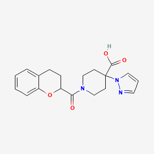 1-(3,4-dihydro-2H-chromen-2-ylcarbonyl)-4-(1H-pyrazol-1-yl)piperidine-4-carboxylic acid