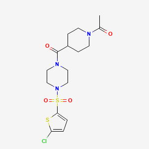 molecular formula C16H22ClN3O4S2 B5286766 1-[(1-acetyl-4-piperidinyl)carbonyl]-4-[(5-chloro-2-thienyl)sulfonyl]piperazine 