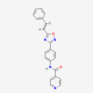 molecular formula C22H16N4O2 B5286776 N-{4-[5-(2-phenylvinyl)-1,2,4-oxadiazol-3-yl]phenyl}isonicotinamide 