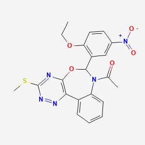 7-acetyl-6-(2-ethoxy-5-nitrophenyl)-3-(methylthio)-6,7-dihydro[1,2,4]triazino[5,6-d][3,1]benzoxazepine