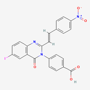 molecular formula C23H14IN3O5 B5286847 4-[6-iodo-2-[2-(4-nitrophenyl)vinyl]-4-oxo-3(4H)-quinazolinyl]benzoic acid 