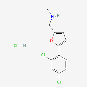 molecular formula C12H12Cl3NO B5286850 {[5-(2,4-dichlorophenyl)-2-furyl]methyl}methylamine hydrochloride 