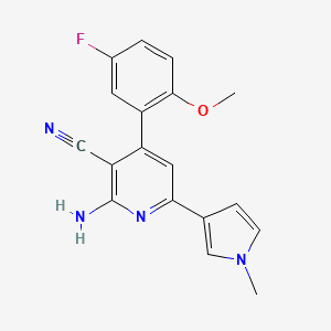 molecular formula C18H15FN4O B5286862 2-amino-4-(5-fluoro-2-methoxyphenyl)-6-(1-methyl-1H-pyrrol-3-yl)nicotinonitrile 