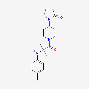 molecular formula C20H29N3O2 B5286887 1-{1-[2-methyl-N-(4-methylphenyl)alanyl]piperidin-4-yl}pyrrolidin-2-one 