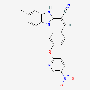 2-(5-methyl-1H-benzimidazol-2-yl)-3-{4-[(5-nitro-2-pyridinyl)oxy]phenyl}acrylonitrile