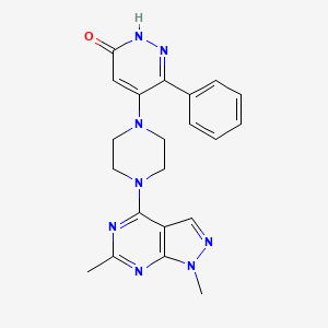 5-[4-(1,6-dimethyl-1H-pyrazolo[3,4-d]pyrimidin-4-yl)-1-piperazinyl]-6-phenyl-3(2H)-pyridazinone