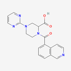 molecular formula C19H17N5O3 B5286955 1-(isoquinolin-5-ylcarbonyl)-4-pyrimidin-2-ylpiperazine-2-carboxylic acid 