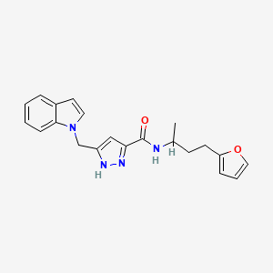 N-[3-(2-furyl)-1-methylpropyl]-5-(1H-indol-1-ylmethyl)-1H-pyrazole-3-carboxamide