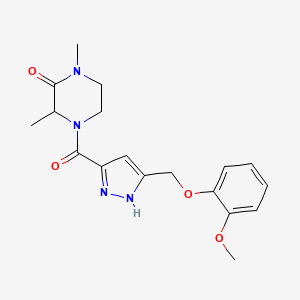 4-({5-[(2-methoxyphenoxy)methyl]-1H-pyrazol-3-yl}carbonyl)-1,3-dimethylpiperazin-2-one