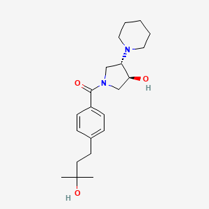 (3S*,4S*)-1-[4-(3-hydroxy-3-methylbutyl)benzoyl]-4-(1-piperidinyl)-3-pyrrolidinol