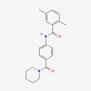 molecular formula C21H24N2O2 B5287021 2,5-dimethyl-N-[4-(1-piperidinylcarbonyl)phenyl]benzamide 