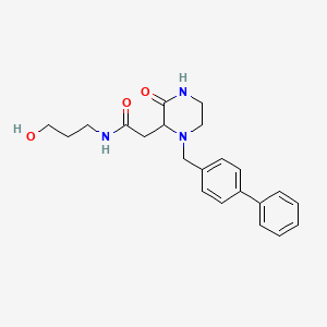 2-[1-(4-biphenylylmethyl)-3-oxo-2-piperazinyl]-N-(3-hydroxypropyl)acetamide