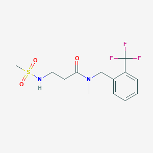 molecular formula C13H17F3N2O3S B5287075 N~1~-methyl-N~3~-(methylsulfonyl)-N~1~-[2-(trifluoromethyl)benzyl]-beta-alaninamide 