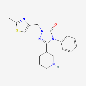 2-[(2-methyl-1,3-thiazol-4-yl)methyl]-4-phenyl-5-(3-piperidinyl)-2,4-dihydro-3H-1,2,4-triazol-3-one hydrochloride