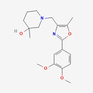 molecular formula C19H26N2O4 B5287079 1-{[2-(3,4-dimethoxyphenyl)-5-methyl-1,3-oxazol-4-yl]methyl}-3-methylpiperidin-3-ol 