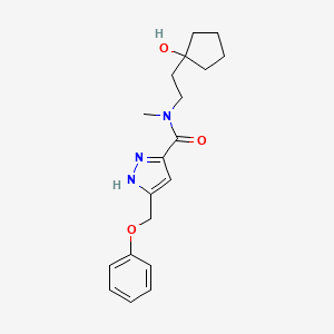 N-[2-(1-hydroxycyclopentyl)ethyl]-N-methyl-5-(phenoxymethyl)-1H-pyrazole-3-carboxamide