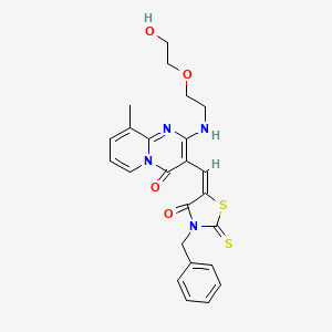 molecular formula C24H24N4O4S2 B5287097 3-[(3-benzyl-4-oxo-2-thioxo-1,3-thiazolidin-5-ylidene)methyl]-2-{[2-(2-hydroxyethoxy)ethyl]amino}-9-methyl-4H-pyrido[1,2-a]pyrimidin-4-one 