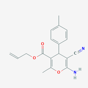 molecular formula C18H18N2O3 B5287104 allyl 6-amino-5-cyano-2-methyl-4-(4-methylphenyl)-4H-pyran-3-carboxylate 