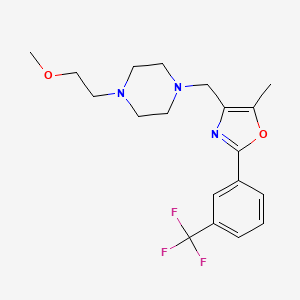 molecular formula C19H24F3N3O2 B5287105 1-(2-methoxyethyl)-4-({5-methyl-2-[3-(trifluoromethyl)phenyl]-1,3-oxazol-4-yl}methyl)piperazine 