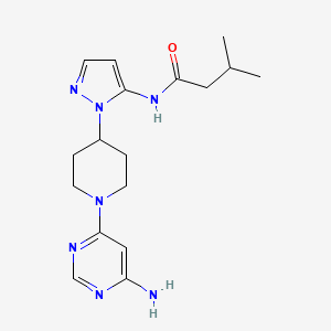 N-{1-[1-(6-aminopyrimidin-4-yl)piperidin-4-yl]-1H-pyrazol-5-yl}-3-methylbutanamide