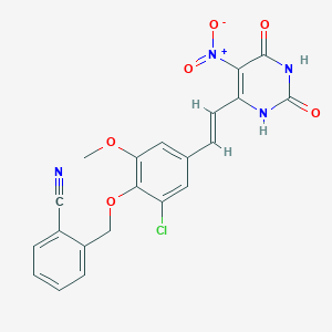 molecular formula C21H15ClN4O6 B5287191 2-({2-chloro-6-methoxy-4-[2-(5-nitro-2,6-dioxo-1,2,3,6-tetrahydro-4-pyrimidinyl)vinyl]phenoxy}methyl)benzonitrile 