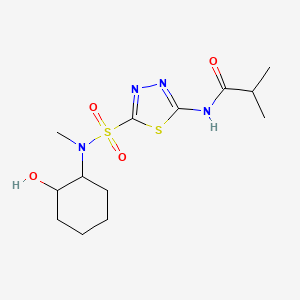 N-(5-{[(2-hydroxycyclohexyl)(methyl)amino]sulfonyl}-1,3,4-thiadiazol-2-yl)-2-methylpropanamide