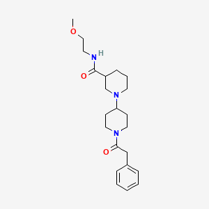 molecular formula C22H33N3O3 B5287221 N-(2-methoxyethyl)-1'-(phenylacetyl)-1,4'-bipiperidine-3-carboxamide 