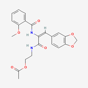 molecular formula C22H22N2O7 B5287270 2-({3-(1,3-benzodioxol-5-yl)-2-[(2-methoxybenzoyl)amino]acryloyl}amino)ethyl acetate 