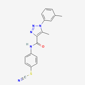 molecular formula C18H15N5OS B5287284 4-({[5-methyl-1-(3-methylphenyl)-1H-1,2,3-triazol-4-yl]carbonyl}amino)phenyl thiocyanate 