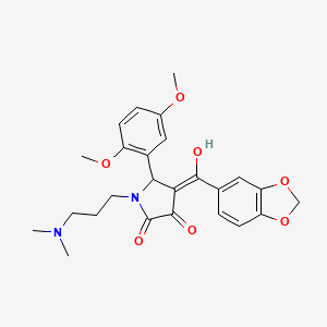 4-(1,3-benzodioxol-5-ylcarbonyl)-5-(2,5-dimethoxyphenyl)-1-[3-(dimethylamino)propyl]-3-hydroxy-1,5-dihydro-2H-pyrrol-2-one