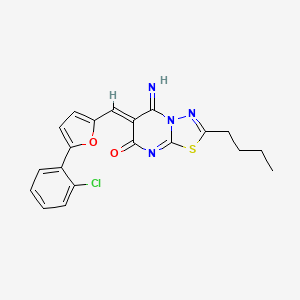 2-butyl-6-{[5-(2-chlorophenyl)-2-furyl]methylene}-5-imino-5,6-dihydro-7H-[1,3,4]thiadiazolo[3,2-a]pyrimidin-7-one