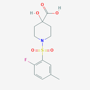 1-[(2-fluoro-5-methylphenyl)sulfonyl]-4-hydroxypiperidine-4-carboxylic acid